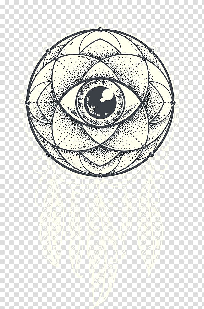 black and beige dream catcher graphic, Sacred geometry Mandala Illustration, Dreamcatcher transparent background PNG clipart