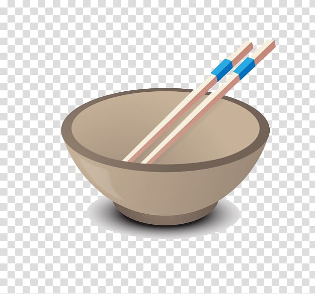 Chinese cuisine Bowl Illustration, Rice bowl and chopsticks transparent background PNG clipart