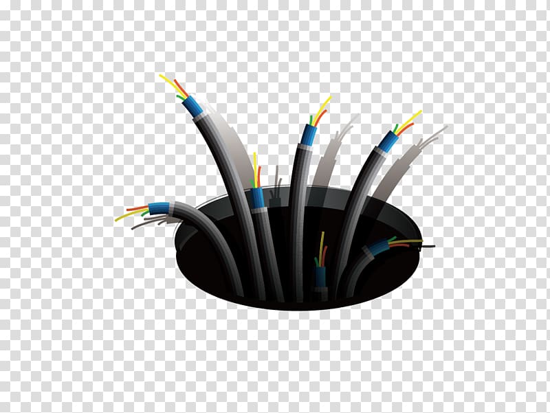 Electrical cable Cartoon, Cartoon black hole extending wire connectors transparent background PNG clipart