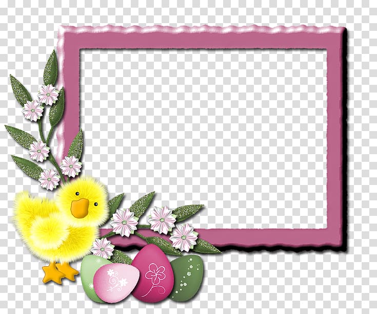 Frames Floral design Easter Text, Pinceladas transparent background PNG clipart
