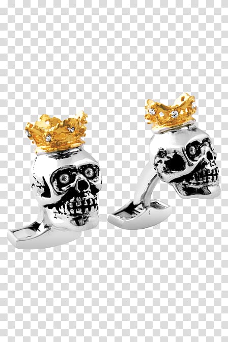 Cufflink Jewellery Silver Tateossian Clothing, Skull with crown transparent background PNG clipart