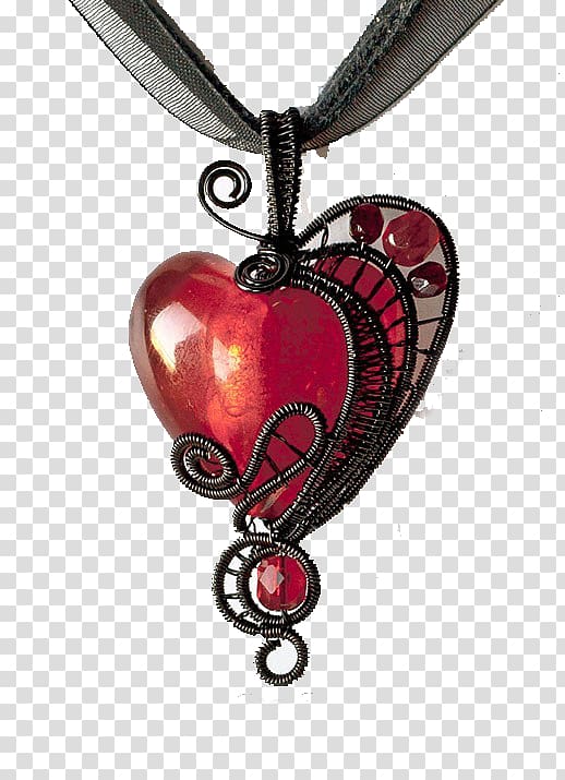 Earring Wire wrap Jewellery Bead, Gothic Heart transparent background PNG clipart