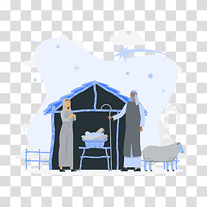 illustration, Christmas manger, home, love, baby, family, culture, christmas transparent background PNG clipart thumbnail