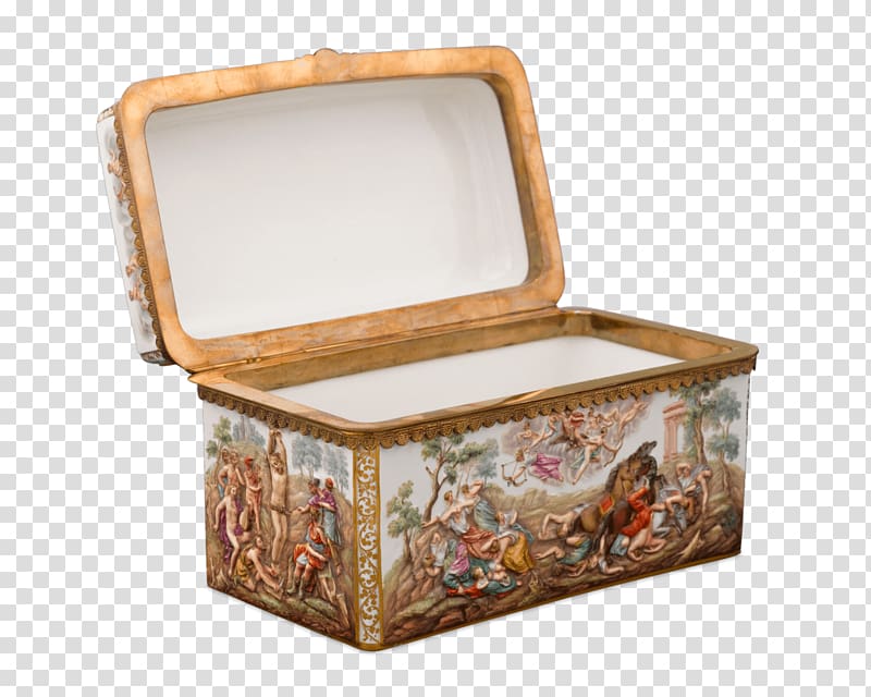 Meissen porcelain Box Rectangle Casket, exquisite hand-painted painting transparent background PNG clipart
