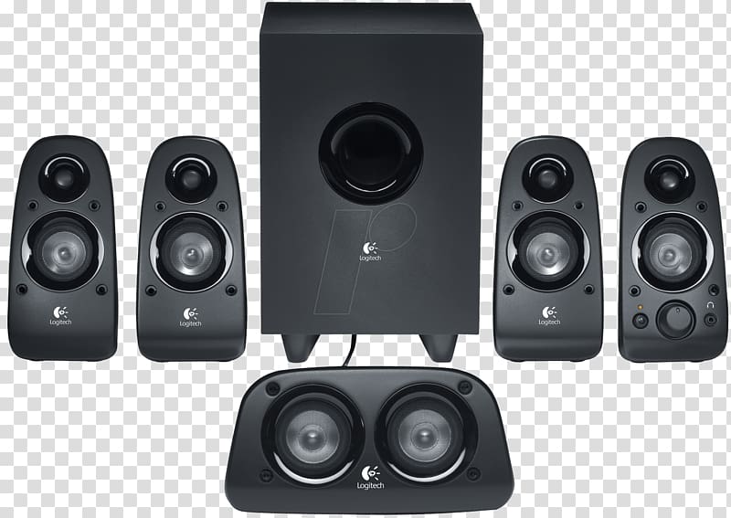 5.1 surround sound Computer speakers Loudspeaker Logitech, speakers transparent background PNG clipart