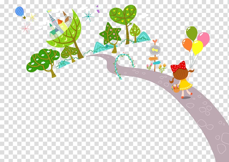 Cartoon Child Illustration, Forest fairy tale castle transparent background PNG clipart