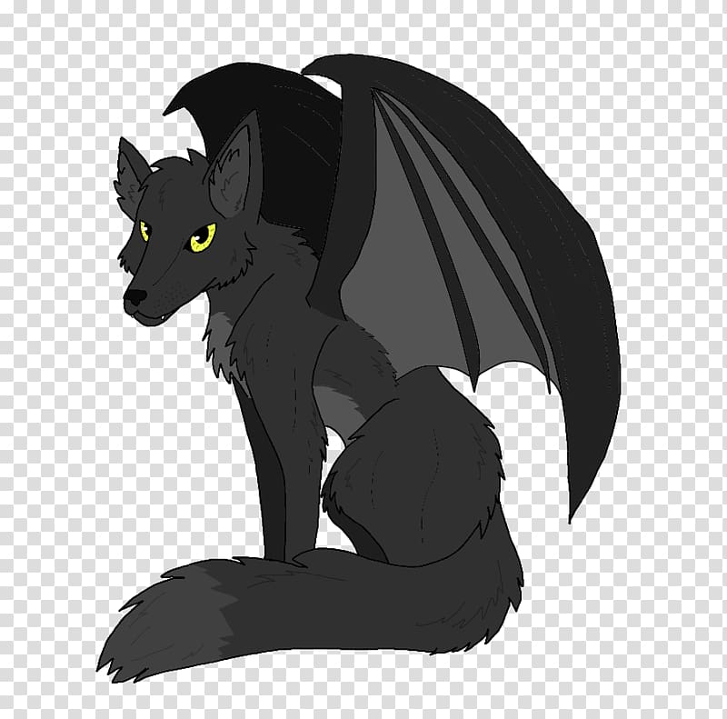 black demon wolf with wings