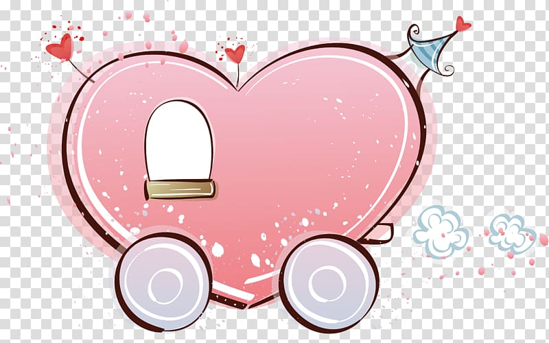 Cartoon couple , I love pumpkin car transparent background PNG clipart