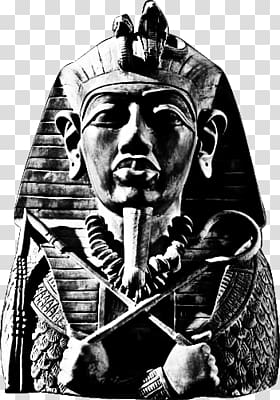 Pharaoh illustration, Black and White Pharaoh transparent background PNG clipart