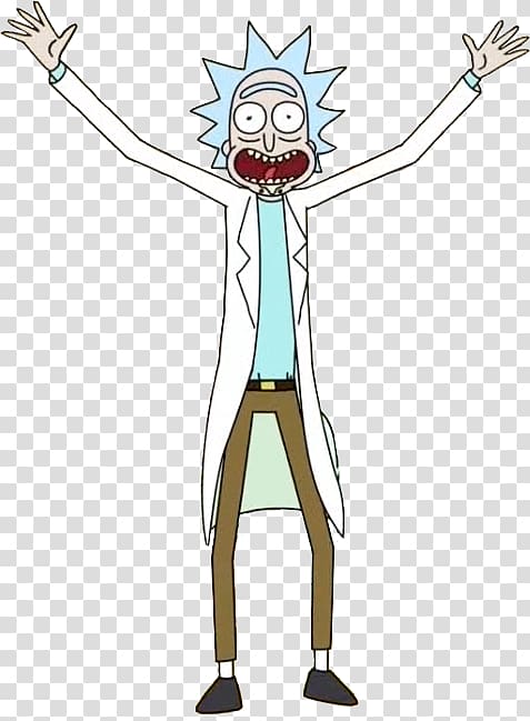 rick and morty rick with both hands up rick sanchez morty smith pocket mortys internet meme meme transparent background png clipart hiclipart