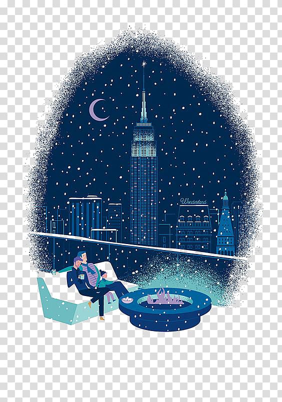 The Tiffany Tiffany & Co. Night Illustration, Winter night transparent background PNG clipart