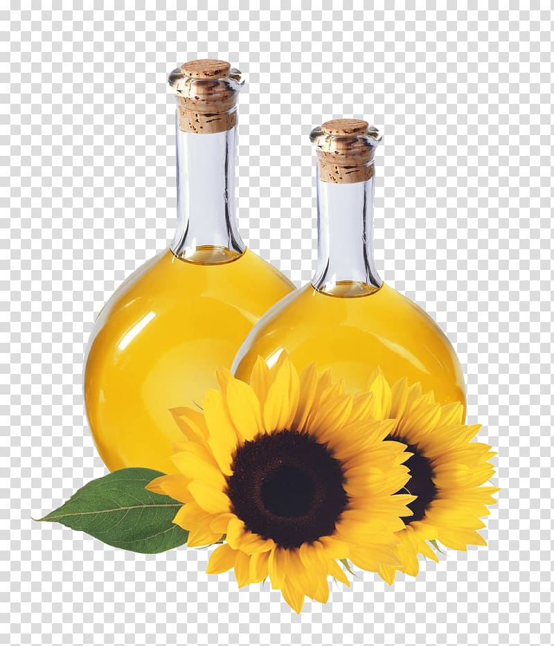 Sunflower oil Cooking oil Bottle, Two bottles of sunflower next to the oil transparent background PNG clipart