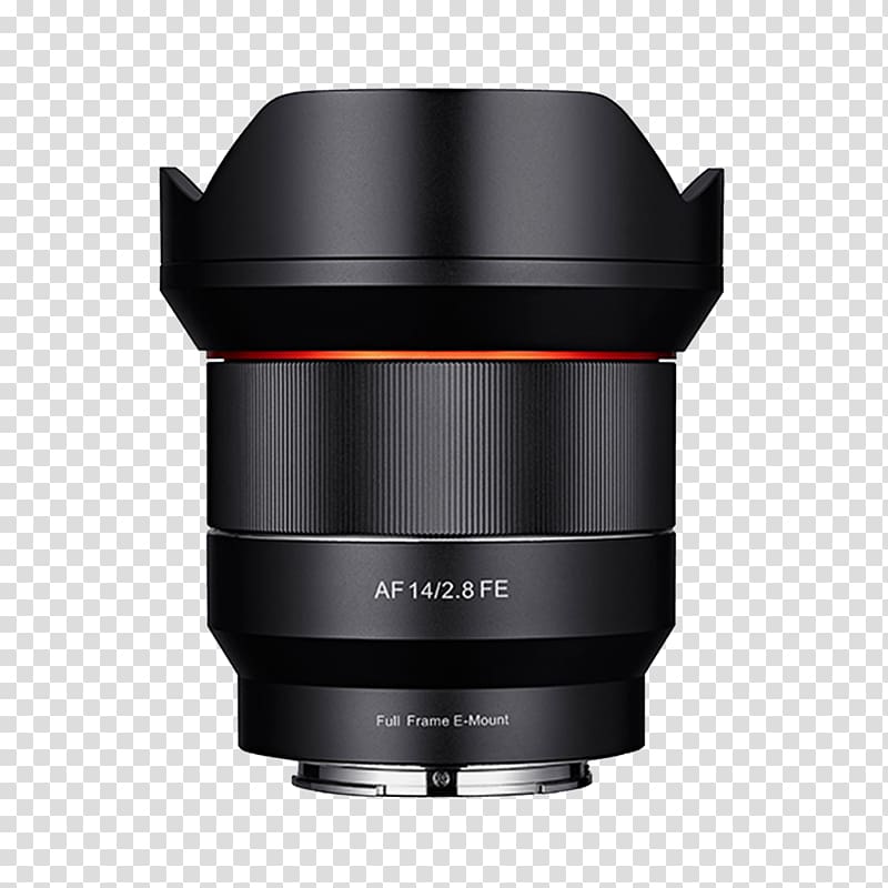 Sony E-mount Samyang 14mm f/2.8 IF ED UMC Aspherical Rokinon 14mm F/2.8 Camera lens Ultra wide angle lens, camera lens transparent background PNG clipart