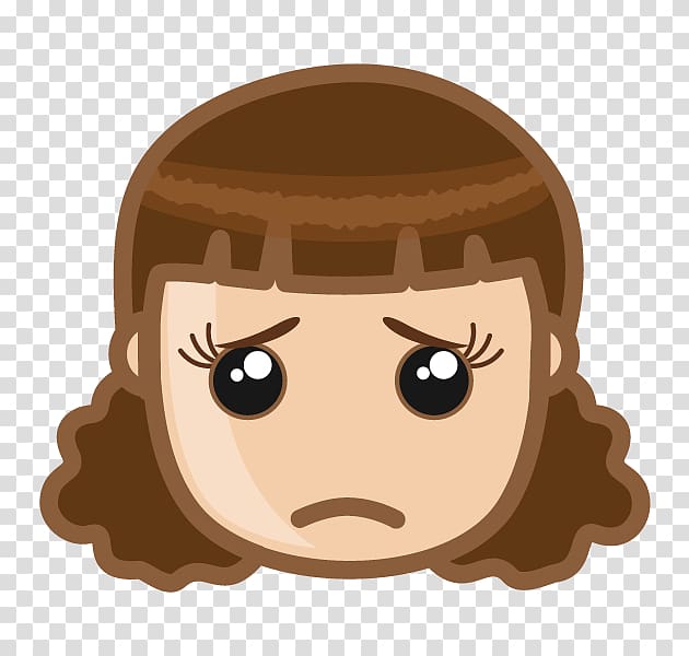 sad girl head bust , Sadness Face Girl , Cartoon sad girl Avatar transparent background PNG clipart