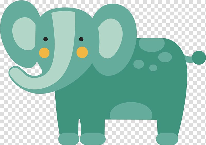 Indian elephant Illustration, Green elephant transparent background PNG clipart