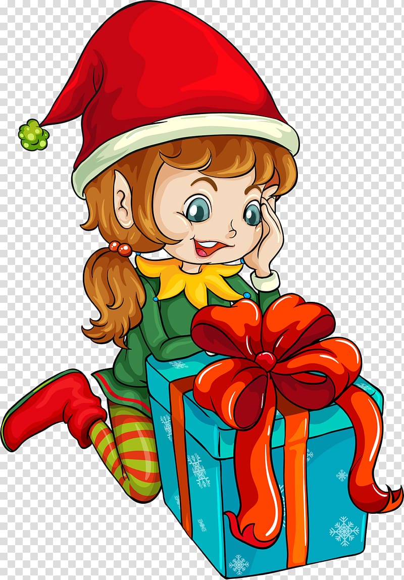 Santa Claus Christmas Cartoon , Elf transparent background PNG clipart