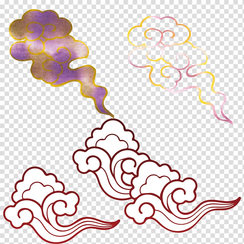 Xiangyun County, Colorful clouds design elements transparent background PNG clipart