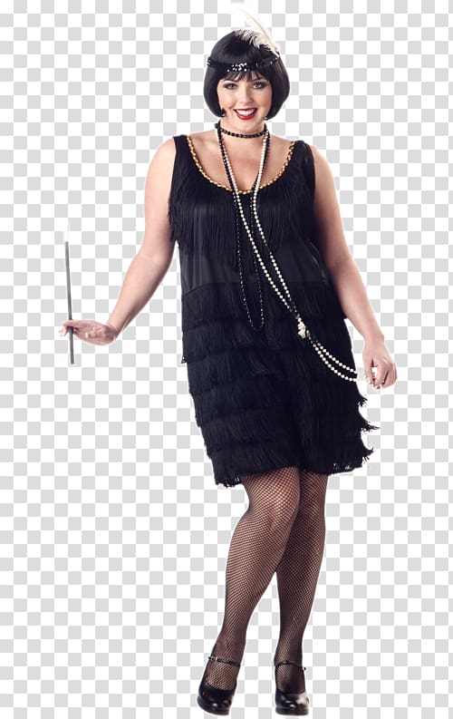 1920s Flapper Plus-size clothing Halloween costume, dress transparent background PNG clipart