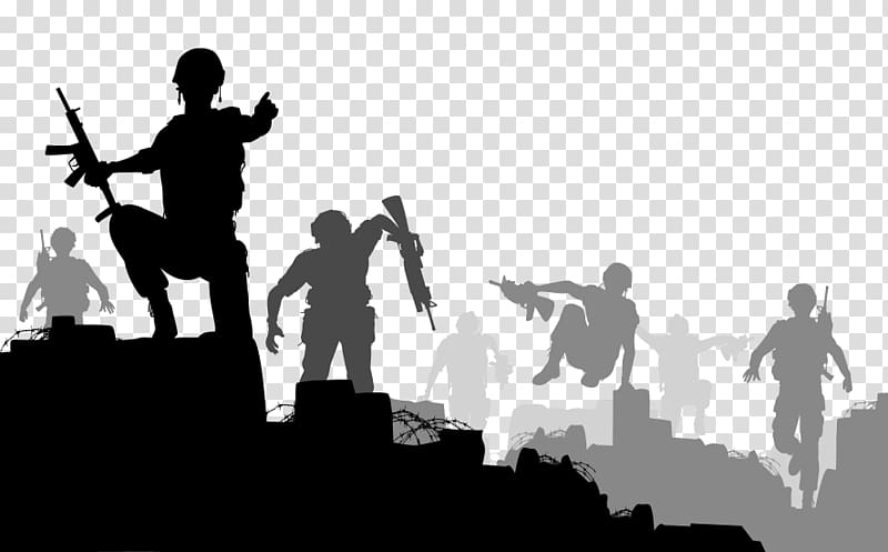 Silhouette Soldier War, Silhouette transparent background PNG clipart