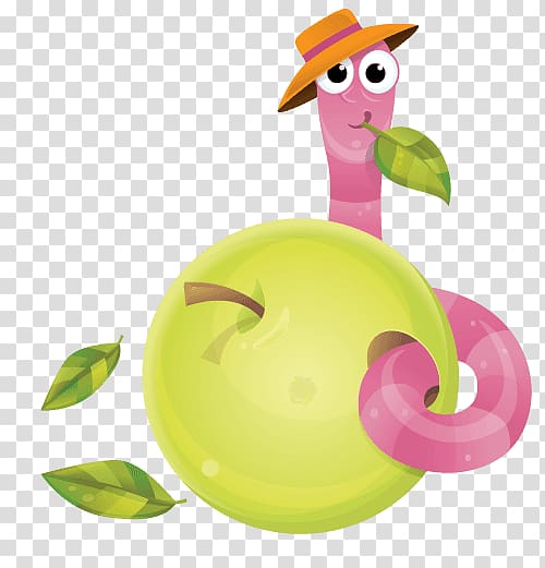 Worm , apple transparent background PNG clipart