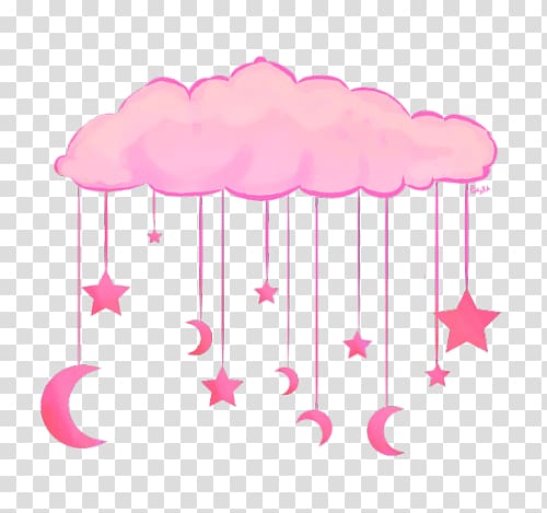 clouds, moon and stars transparent background PNG clipart