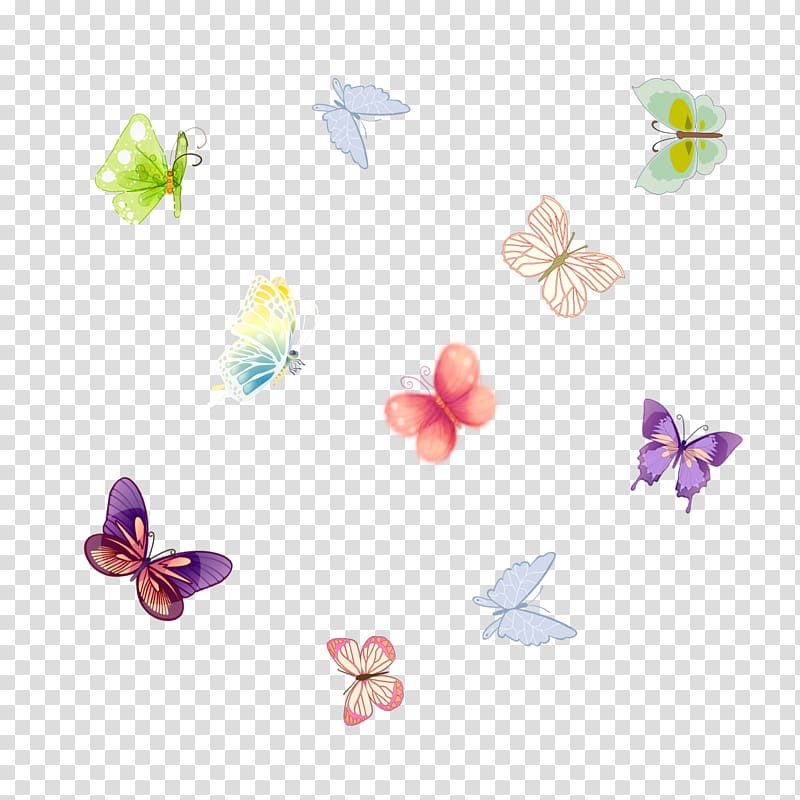 Butterfly, Colorful butterfly pull material Free transparent background PNG clipart