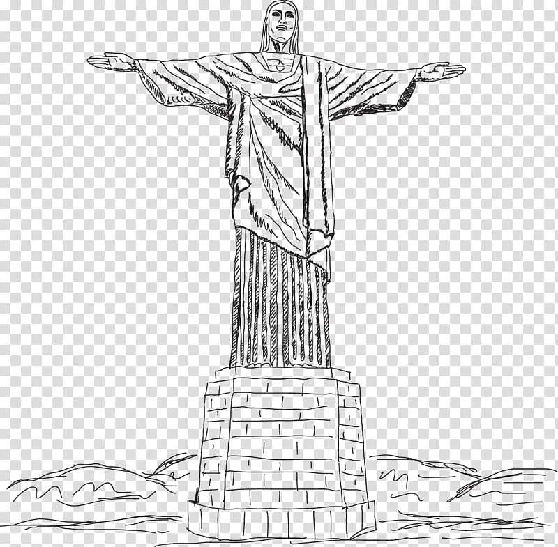 Christ the Redeemer Corcovado , Jesus statue artwork transparent background PNG clipart