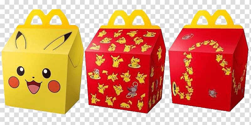 Pikachu McDonald\'s Happy Meal Pokémon Trading Card Game, Happy meal transparent background PNG clipart