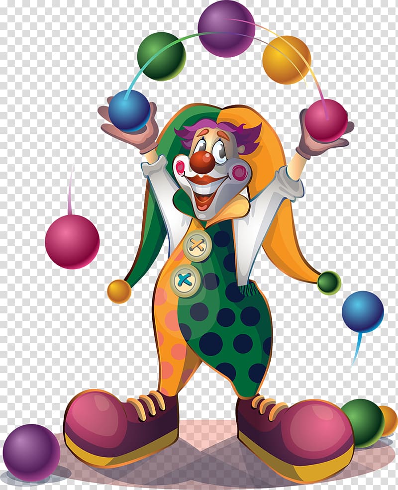 Circus Clown Juggling Cartoon, Circus transparent background PNG clipart