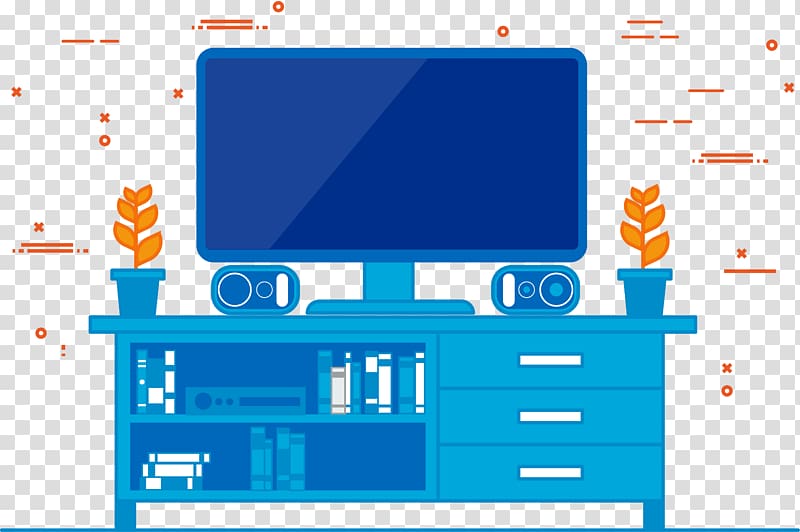 Computer monitor Graphic design Television Illustration, Furniture desktop book design education transparent background PNG clipart