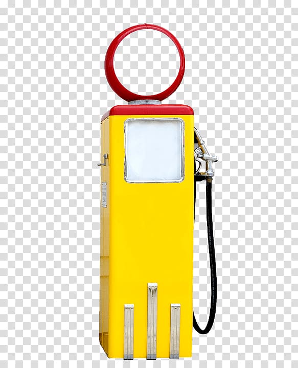 yellow and red container with hose, Gas Pump transparent background PNG clipart