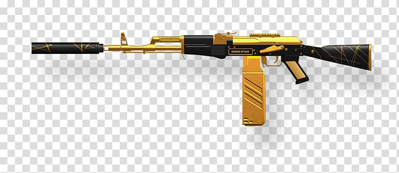 Firearm AK-47 , golden transparent background PNG clipart
