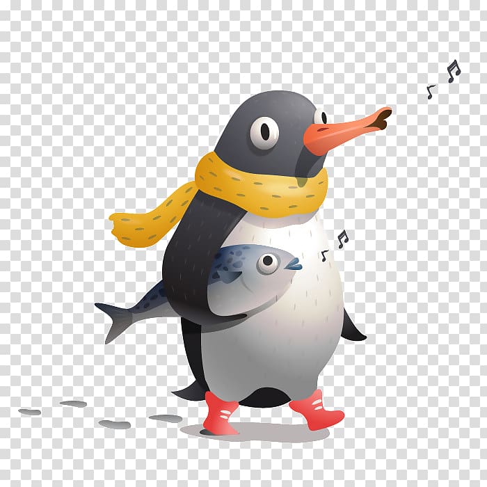 Penguin Antarctic Cartoon Illustration, Creative Penguin transparent background PNG clipart