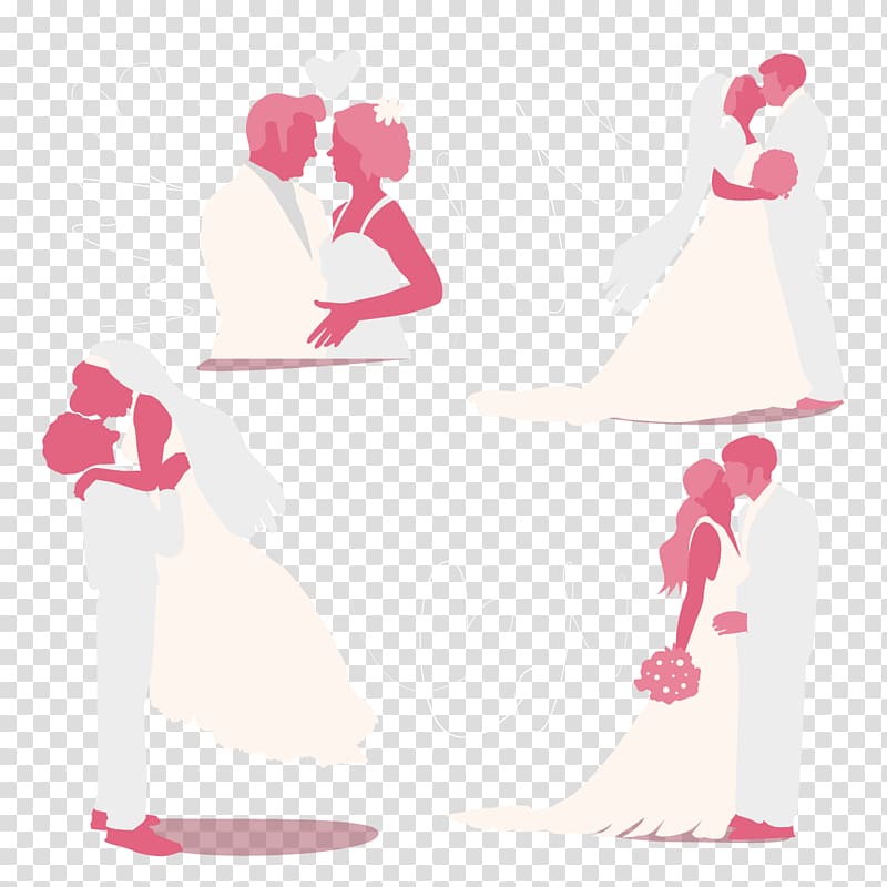 Heart Valentines Day Love Petal Illustration, silhouette of marriage transparent background PNG clipart