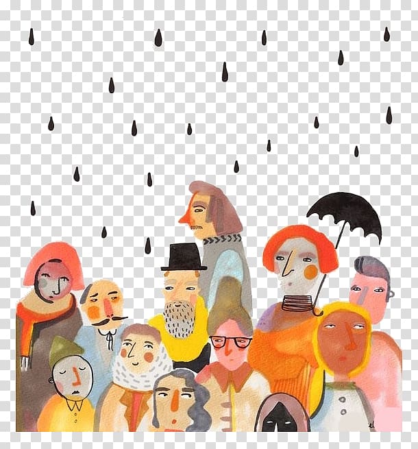 Book illustration Drawing Art Graphic design Illustration, Cartoon rainy weather transparent background PNG clipart