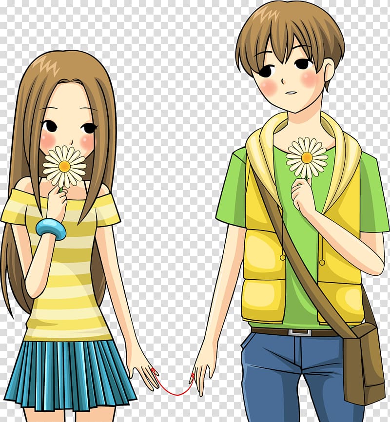 Love Boyfriend Girlfriend Cartoon couple, its a girl transparent background PNG clipart