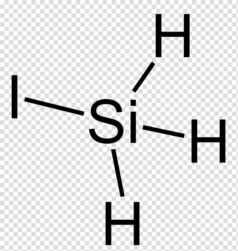 Iodosilane Silicon tetraiodide Silanes Chemical structure, iodine symbol transparent background PNG clipart