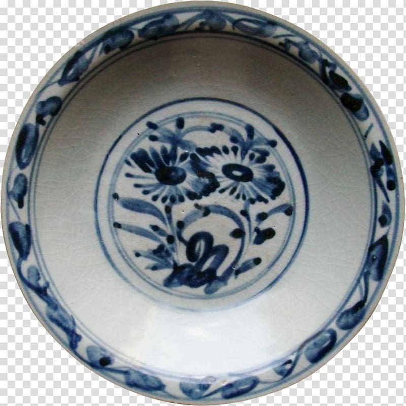 Plate Ceramic Blue and white pottery Platter, Plate transparent background PNG clipart