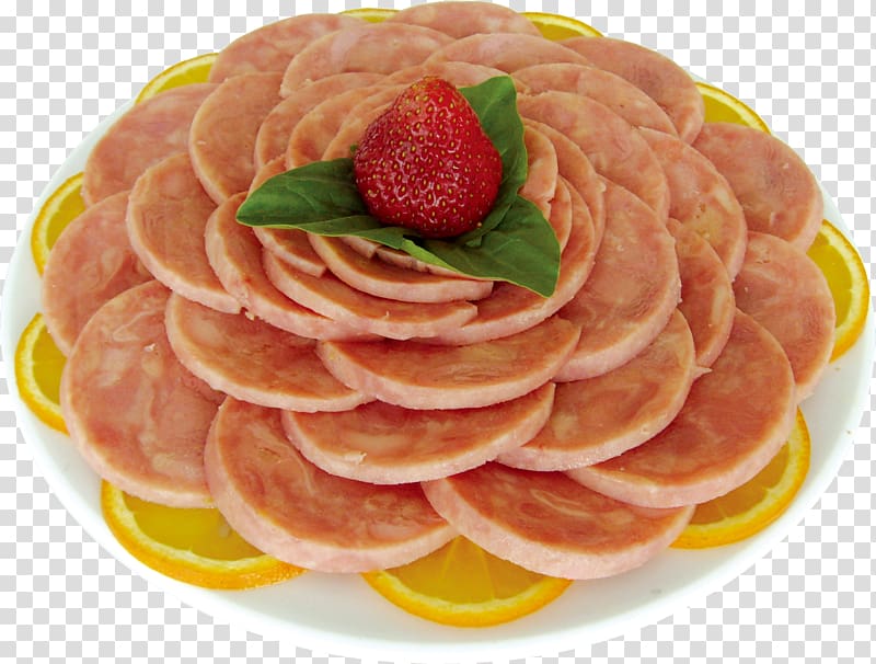 Sausage Salami Ham Chinese cuisine Hot pot, Luncheon meat transparent background PNG clipart