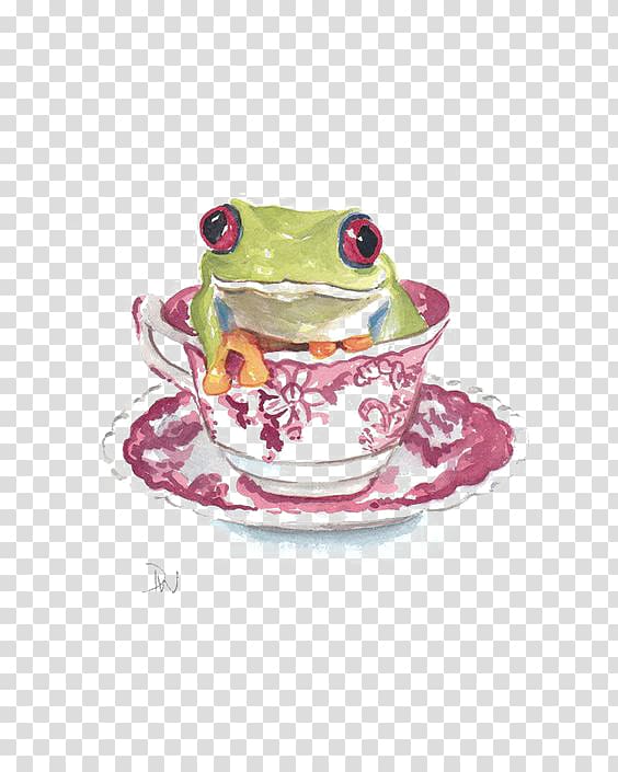 Australian green tree frog Watercolor painting Amphibian, frog transparent background PNG clipart