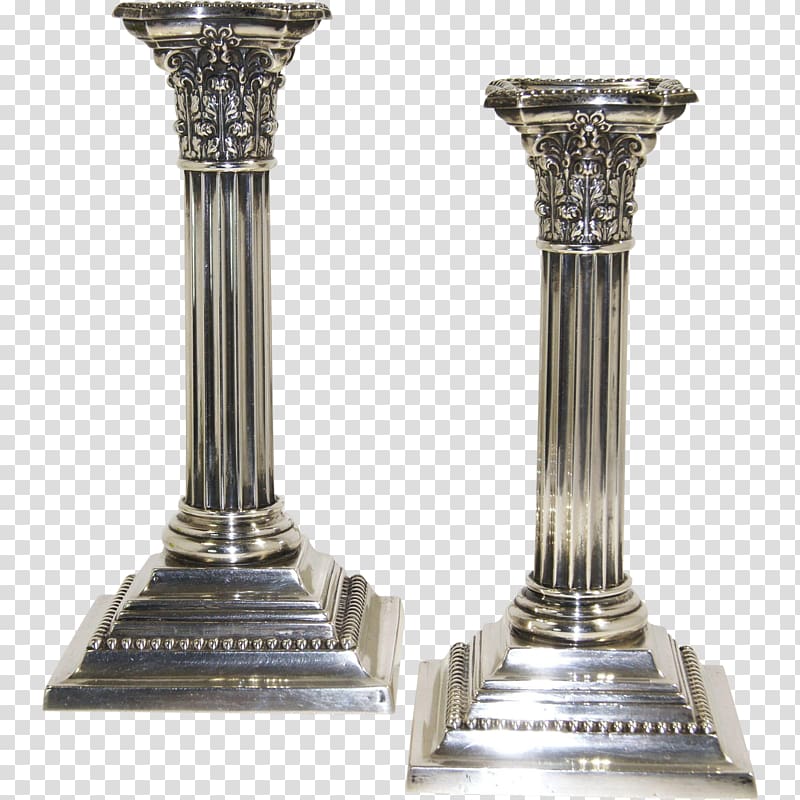 Column Corinthian order Sterling silver Candlestick, column transparent background PNG clipart