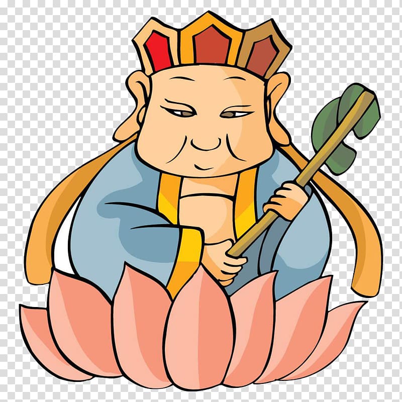 China Second Sino-Japanese War Chinese mythology Cartoon, Tang Seng sitting in the lotus block transparent background PNG clipart
