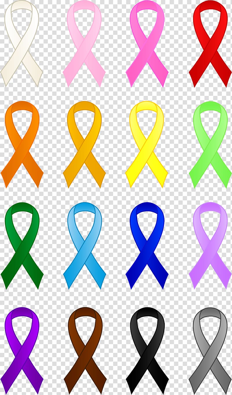 Assorted-color ribbons, Awareness ribbon Cancer Pink ribbon , cancer