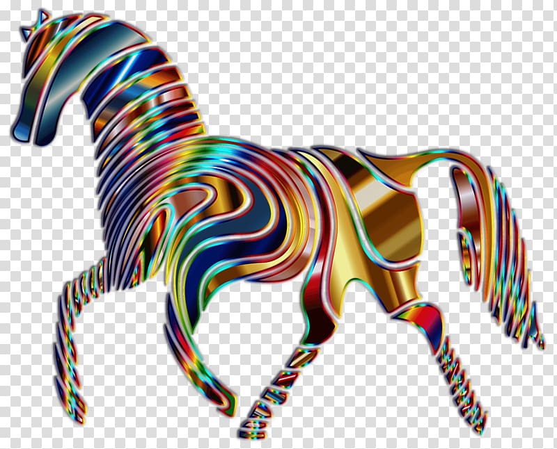 multicolored horse optical , Psychedelic Horse transparent background PNG clipart
