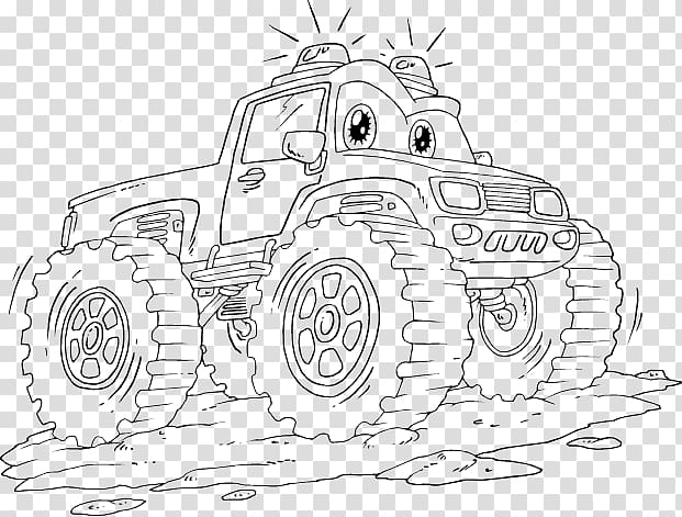 Car Monster truck Coloring book Grave Digger, Monster Trucks transparent background PNG clipart