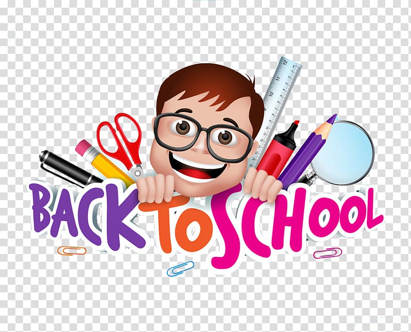 Back To School animated poster, Three-dimensional space Color Drawing Illustration, Cartoon school ad transparent background PNG clipart