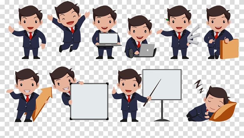 Businessperson Cartoon Mascot Animated film, Business transparent background PNG clipart