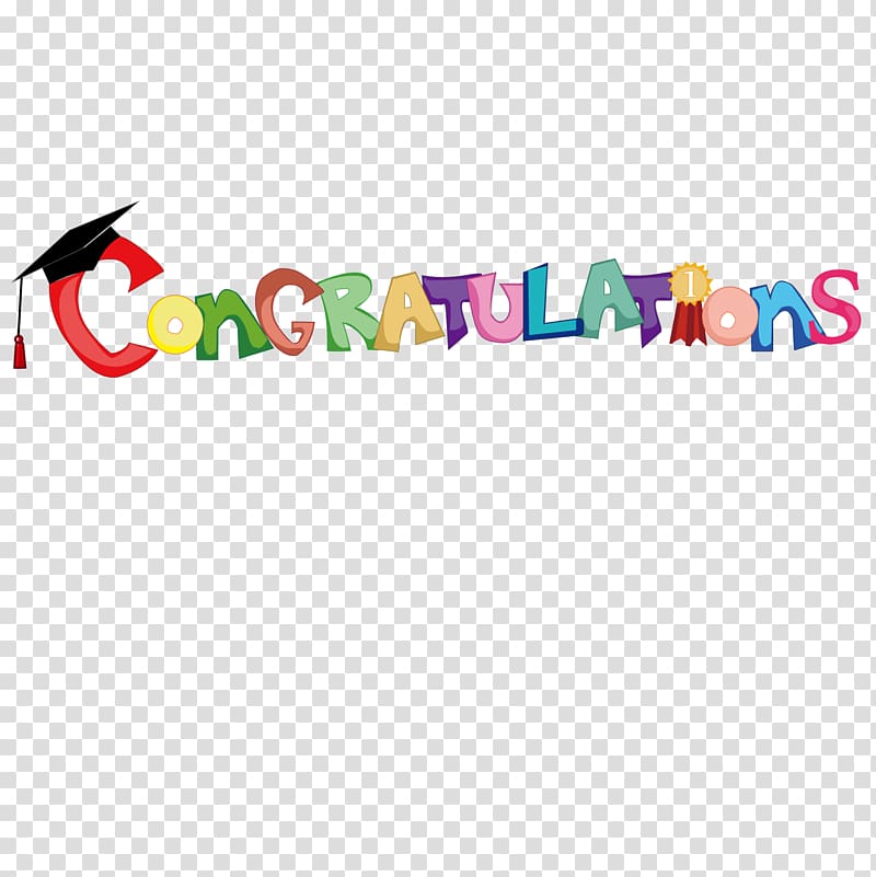 multicolored congratulations illustration, Word Graduation ceremony Letter, Graduates of art transparent background PNG clipart