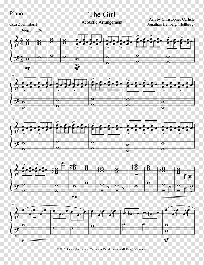 Sheet Music Deep Purple Piano solo, sheet music transparent background PNG clipart