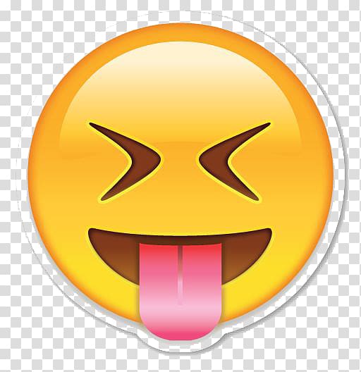 illustration of showing tongue emoji sticker, Emoji Tongue Smiley Emoticon Face, Emoji Face transparent background PNG clipart